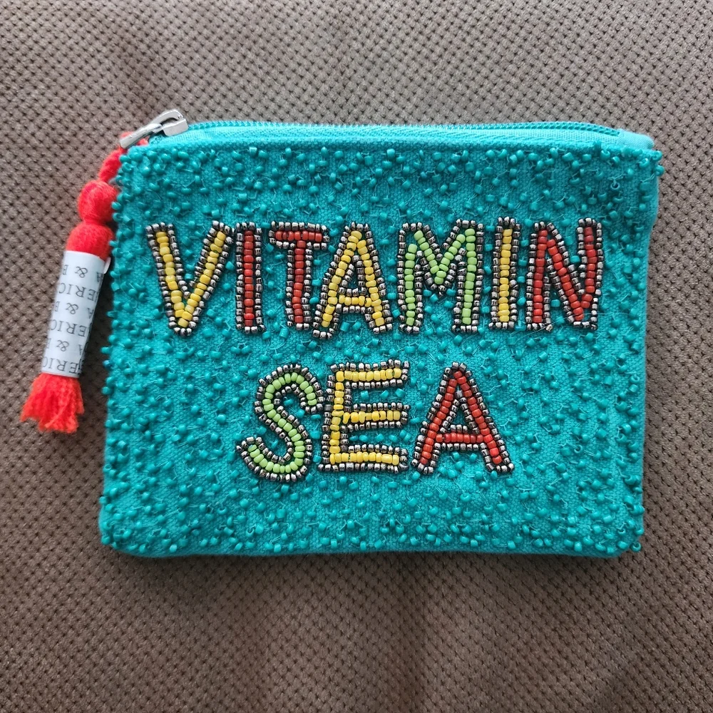 America & Beyond Vitamin Sea Beaded Zip Pouch Coin Purse